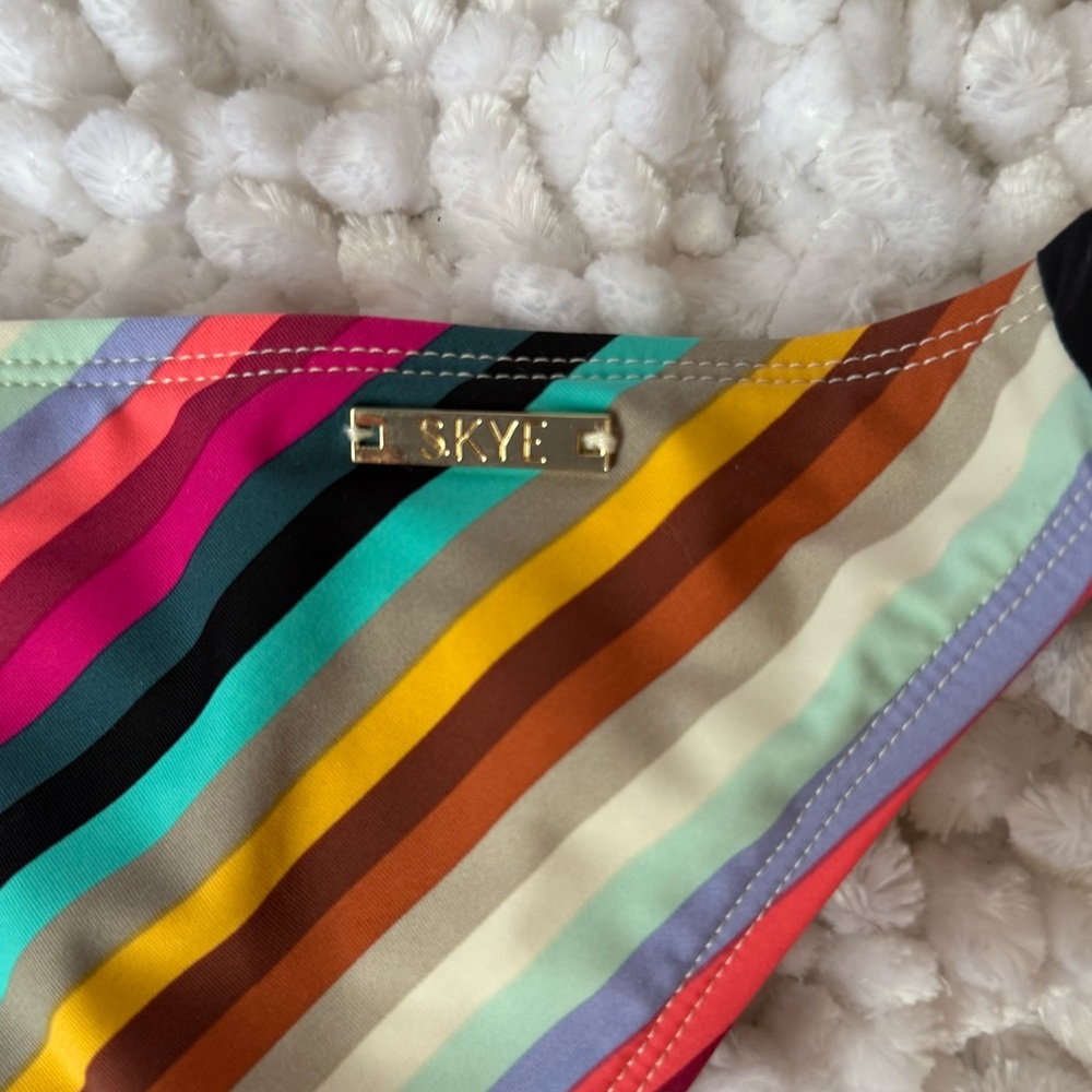Sky Multicolor Striped Bikini Bottom - image 3